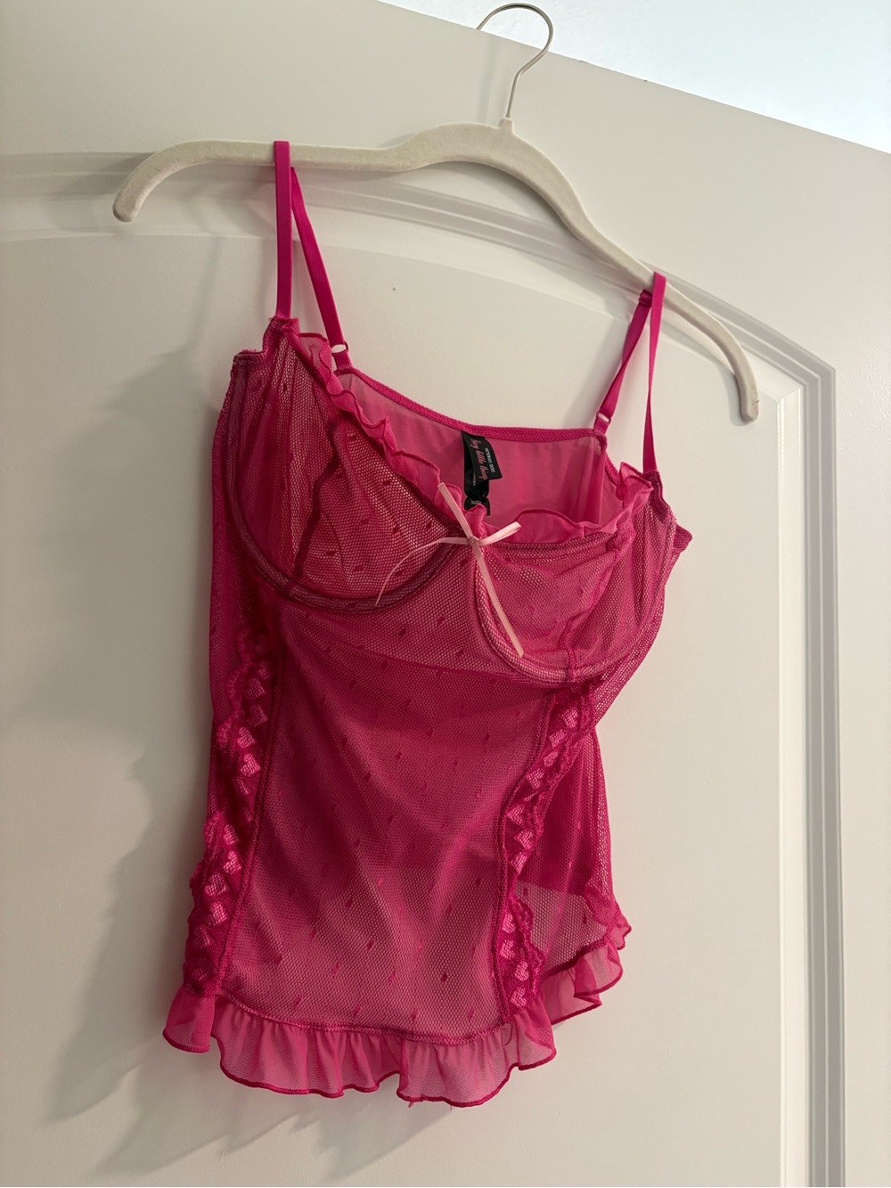 Victoria’s Secret Pink Sheer Mesh Lingerie Camisole with Bow